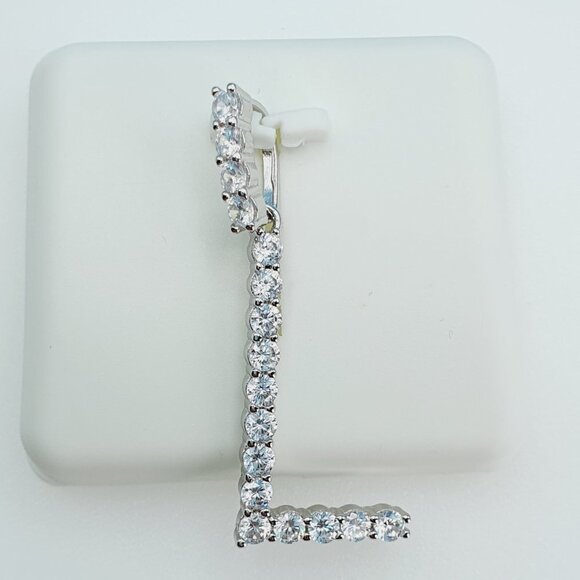 "925 Sterling Silver Cubic Zirconia Initial Pendant, UU1P6A6178 - Picture 5 of 10